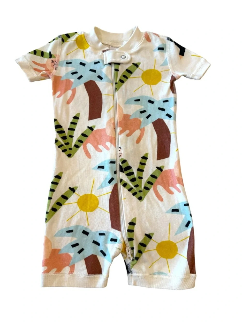 Hanna Andersson Unisex Shortie Zip Summer Pajama Bundle of 4 6-12 Months